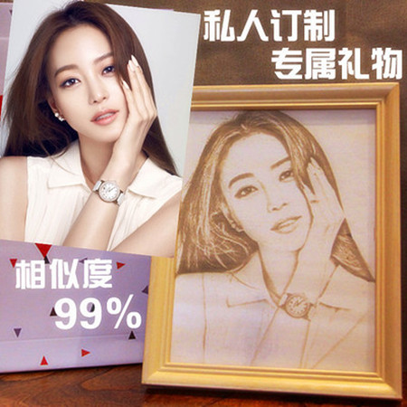 木刻画激光刻字