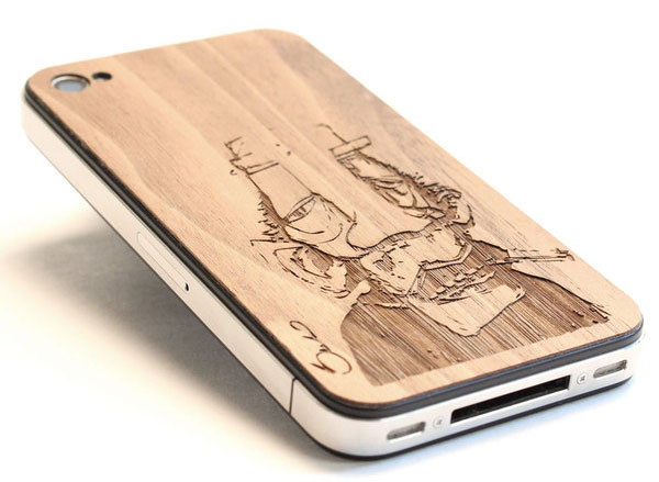 竹木手机外壳激光雕刻